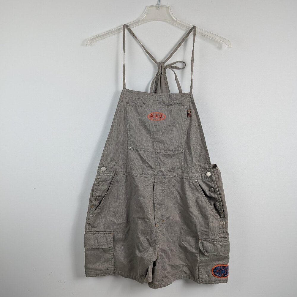 Vintage Disney Mickey Unlimited Jerry Leigh Khaki Overall Shorts - XL